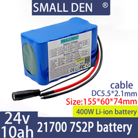 New 24V 10ah 21700 7S2P with built-in 15A Bms 100W-400W electric tool motor, high-power and high-capacity lithium-ion battery