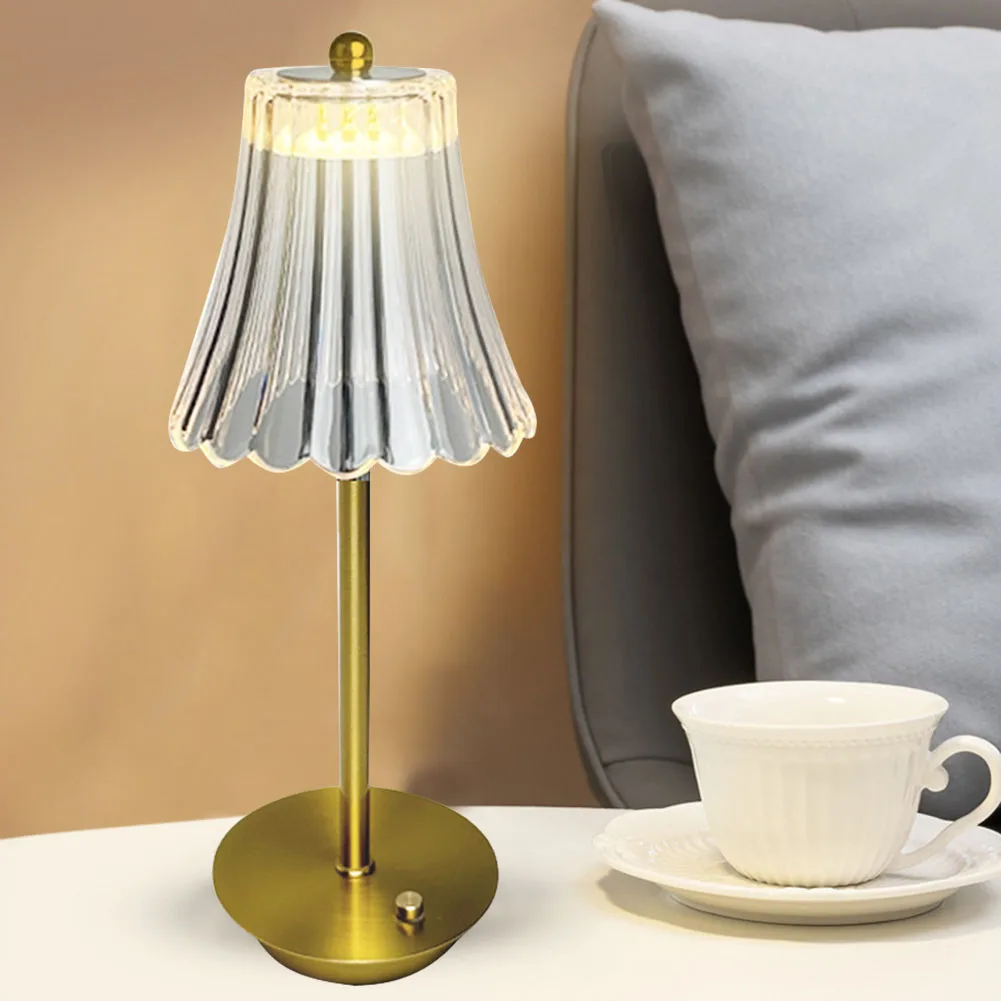 Acrylic Bedside Lamp Rechargeable Touch Control Desktop Decor Light Adjustable Dimmable Cordless for Home Furnishing Decoration