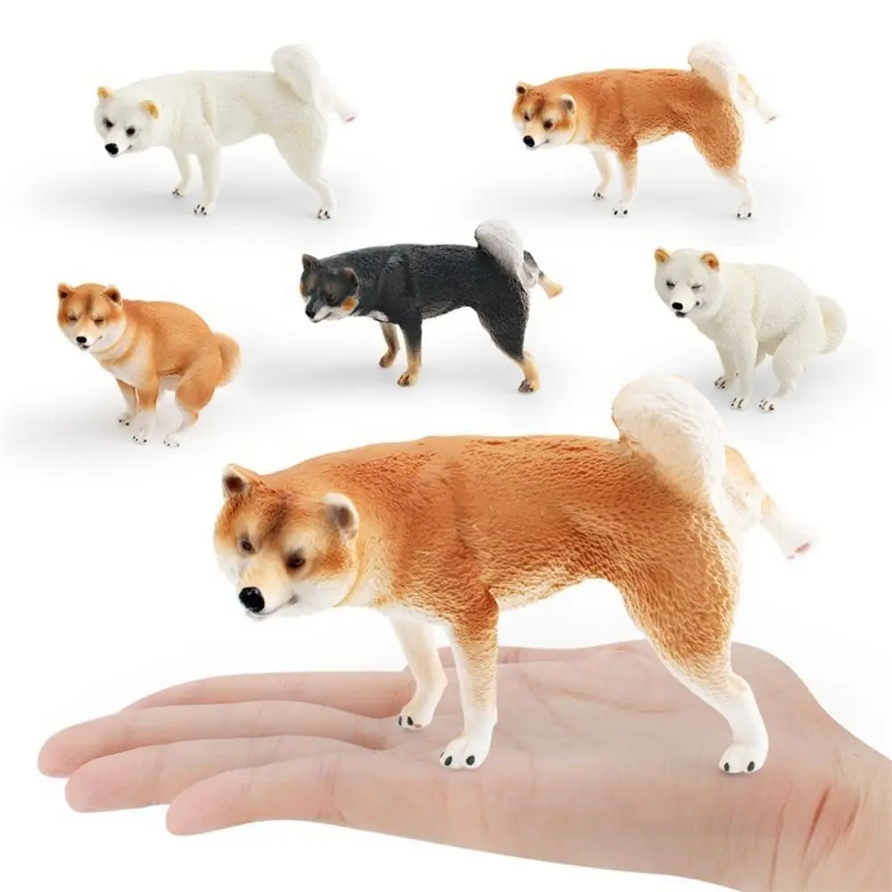 Figurita realista de Shiba Inu, simulación de perro en miniatura, modelo Animal, adornos de Pug, colección de figuras japonesas Shiba Inu