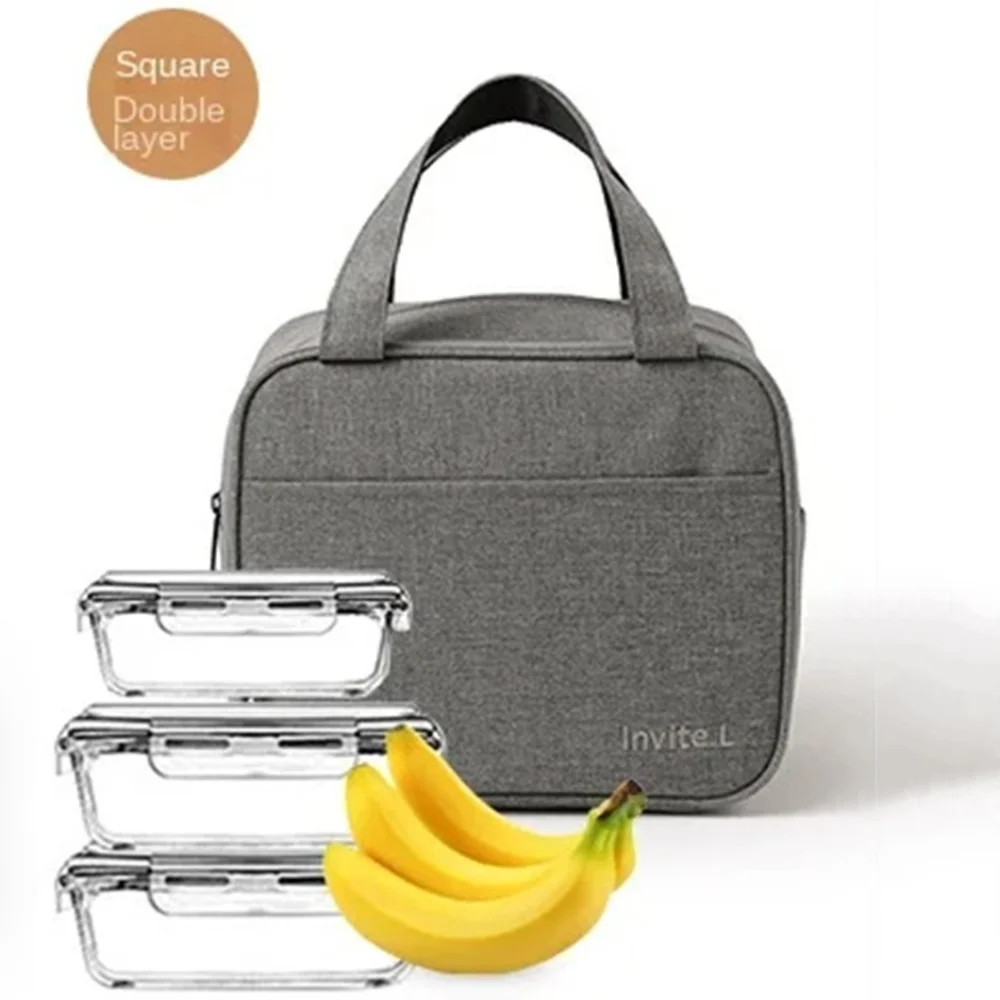 

Fashion Foldable Insulated Bag Double Layer Leak-Proof Insulated Lunch Bag Large Capacity Waterproof Thermal Lunch Box Office