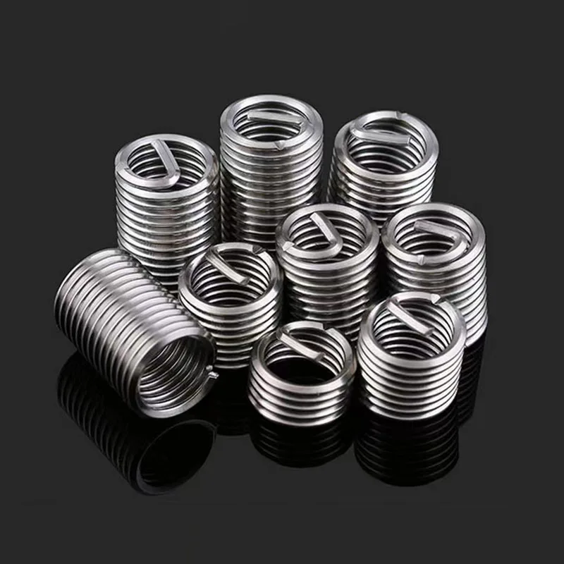 304 스테인리스 스틸 코일 와이어 나사 인서트, 긴 나사 수리 나사 인서트 수리 도구, M4 M5 M6 M8 M10 M12