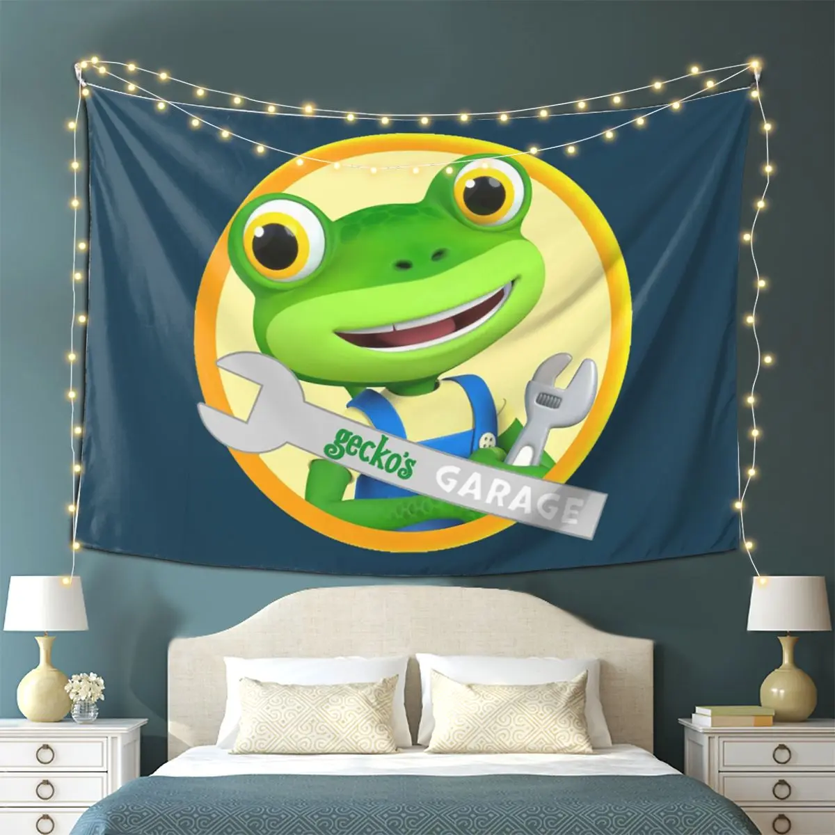 

Geckos Garage Tapestry Wall Hanging Aesthetic Home Decoration Tapestries for Living Room Bedroom