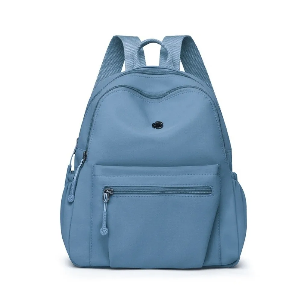 Casual Solid Color Mini Backpack Nylon Lightweight Travel Backpack Multi-pockets Large Capacity Durable Daypack for Women