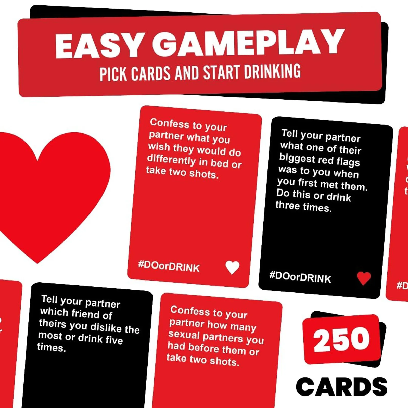 Gathering Couples Card Game for Adults, English Version Of Fun Drinking Card Board Game with 250 Cards, Great Couples Gift Ideas