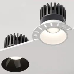 Embedded frameless minimalist COB spotlights deep anti-glare less is more modern home simple lighting LED downlights