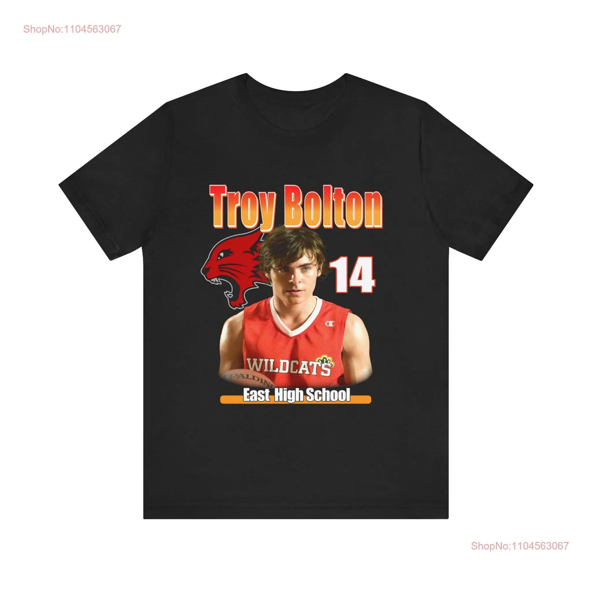 

Футболка Troy Bolton Zac Efron High School Musical Wildcats с длинными или короткими рукавами
