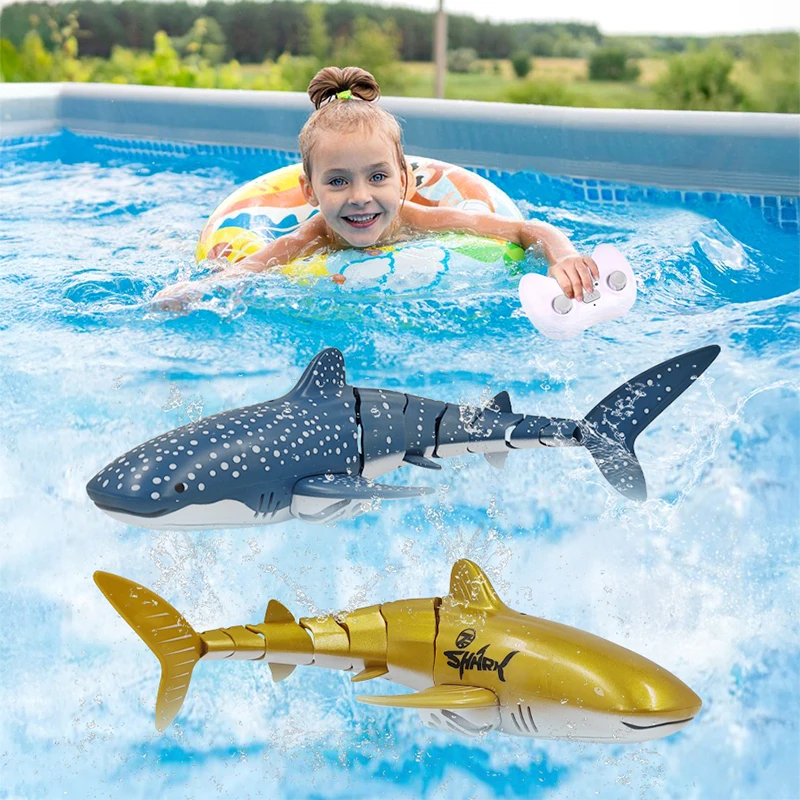 Robôs rc tubarão brinquedos para meninos piscinas de água banheira menina crianças barco de peixes de controle remoto animais biônicos elétricos