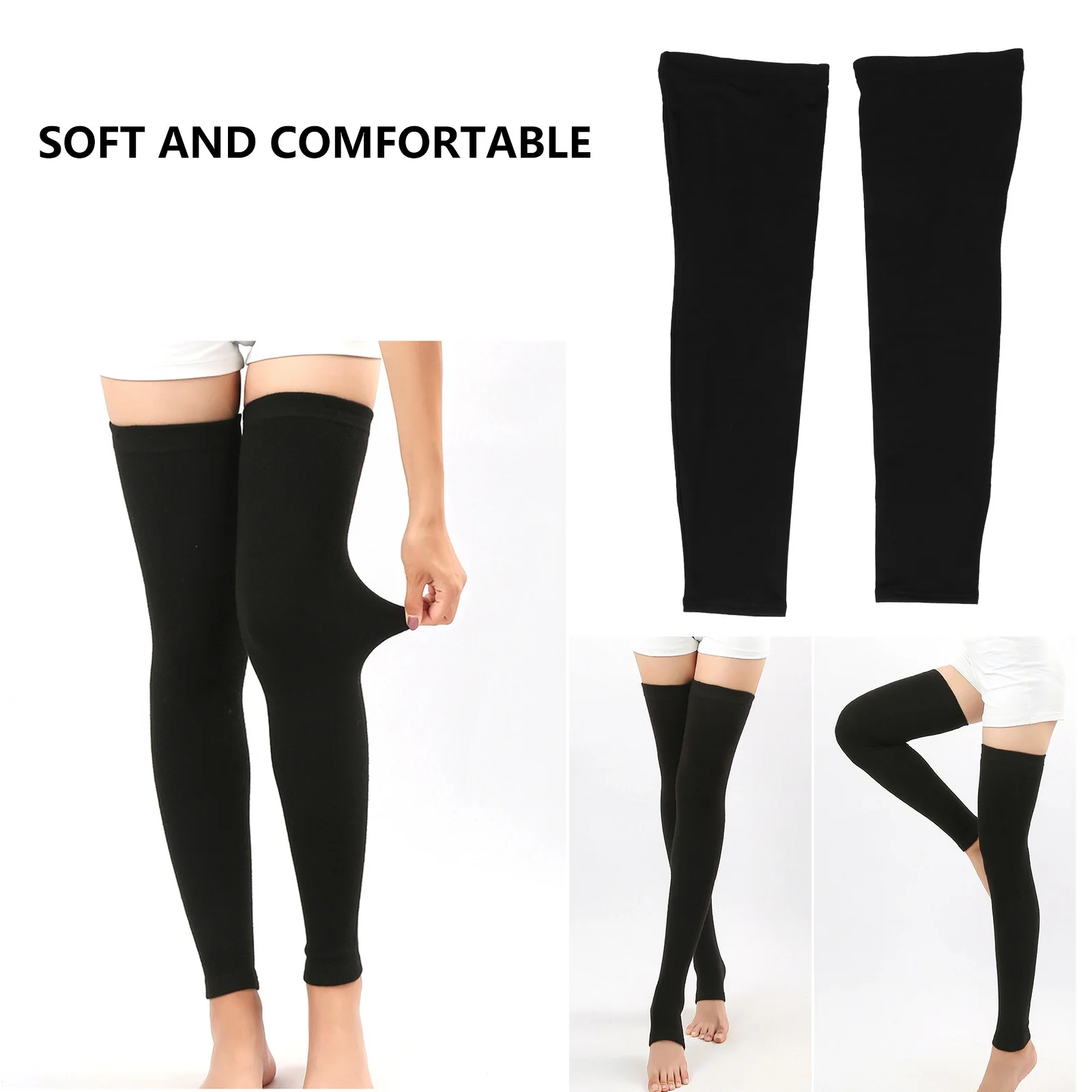 

1Pair Cycling Leg Sleeve Thermal Fleeced Windproof Autumn Winter Knee Warmer Full Long Sports Leg Cover for Riding