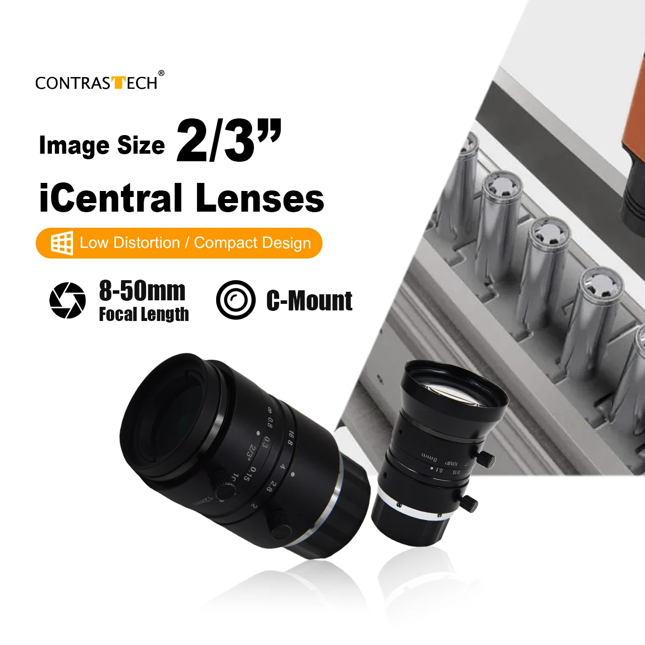 6MP C Mount Machine Vision Lens 8mm 12mm 16mm 25mm 35mm 50mm 2/3