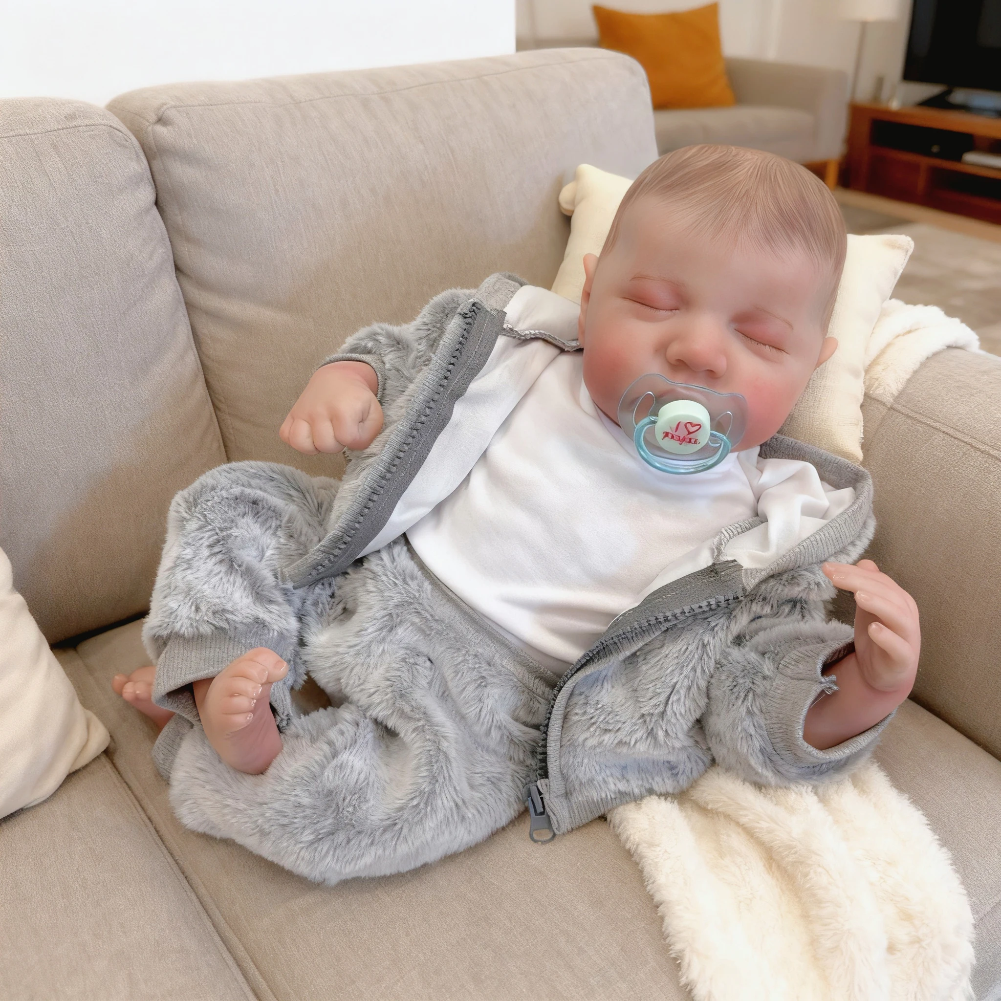 ตุ๊กตาเด็กแรกเกิด NPK ขนาด 19 นิ้ว รุ่น Levi เหมือนจริง ตัวนุ่ม ผมวาดด้วยมือ ตุ๊กตาสำเร็จรูป ของสะสม Bebe Alive Bebe