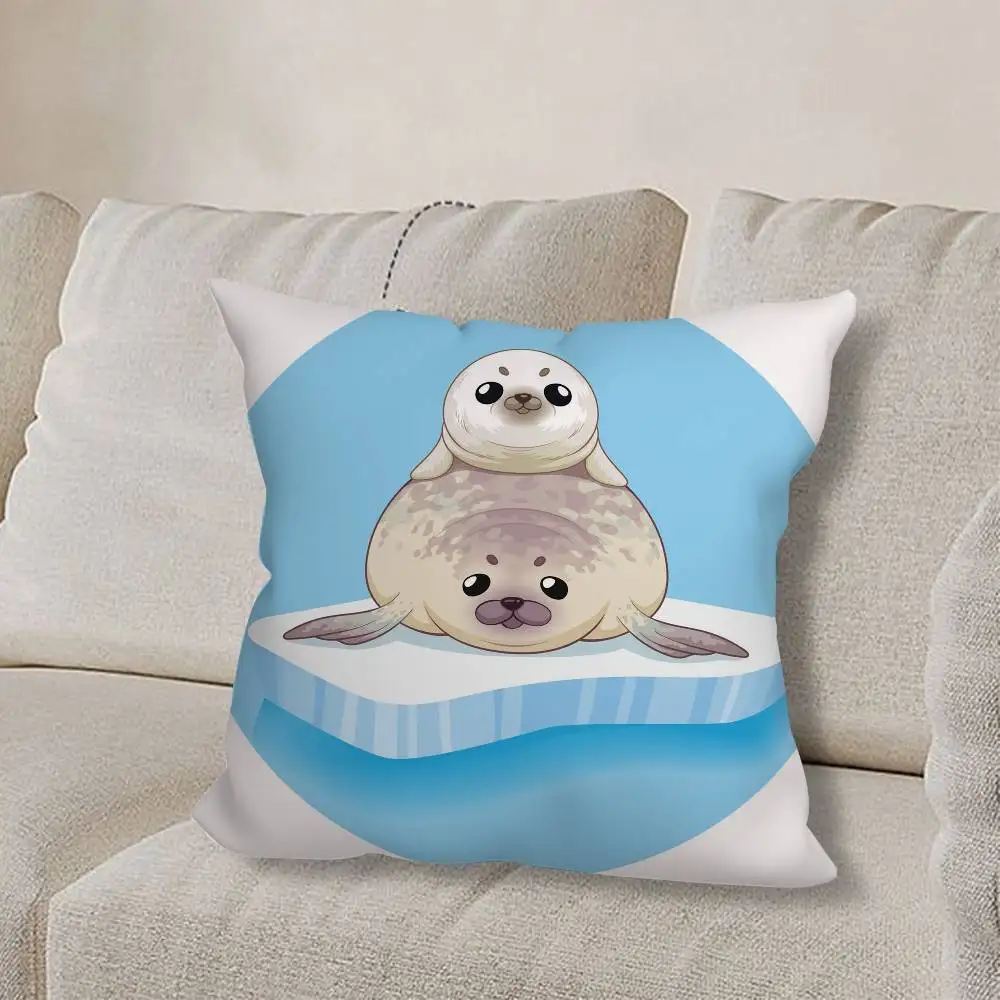 A-Animal S-Seal cold Cute pillow cover living room sofa cushion cover bedroom room bed pillow cover home decoration