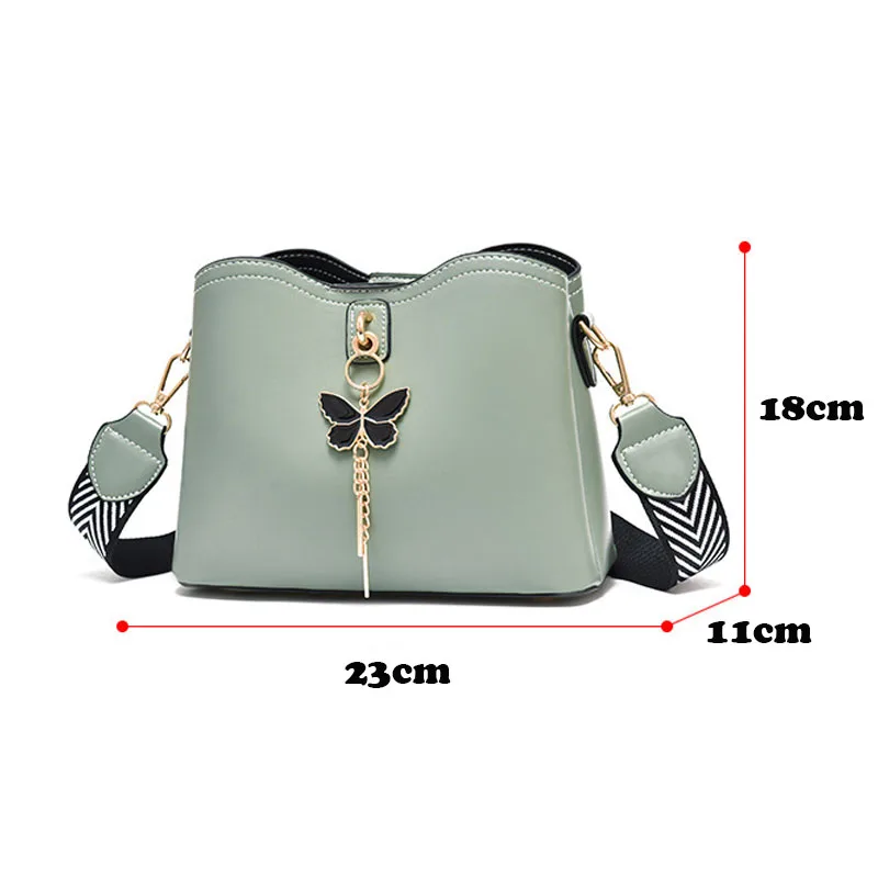 2022 Women White Handbag New Designer Butterfly Tassel PU Leather Messenger Bags Ladies Crossbody Female Tote Shoulder Bag