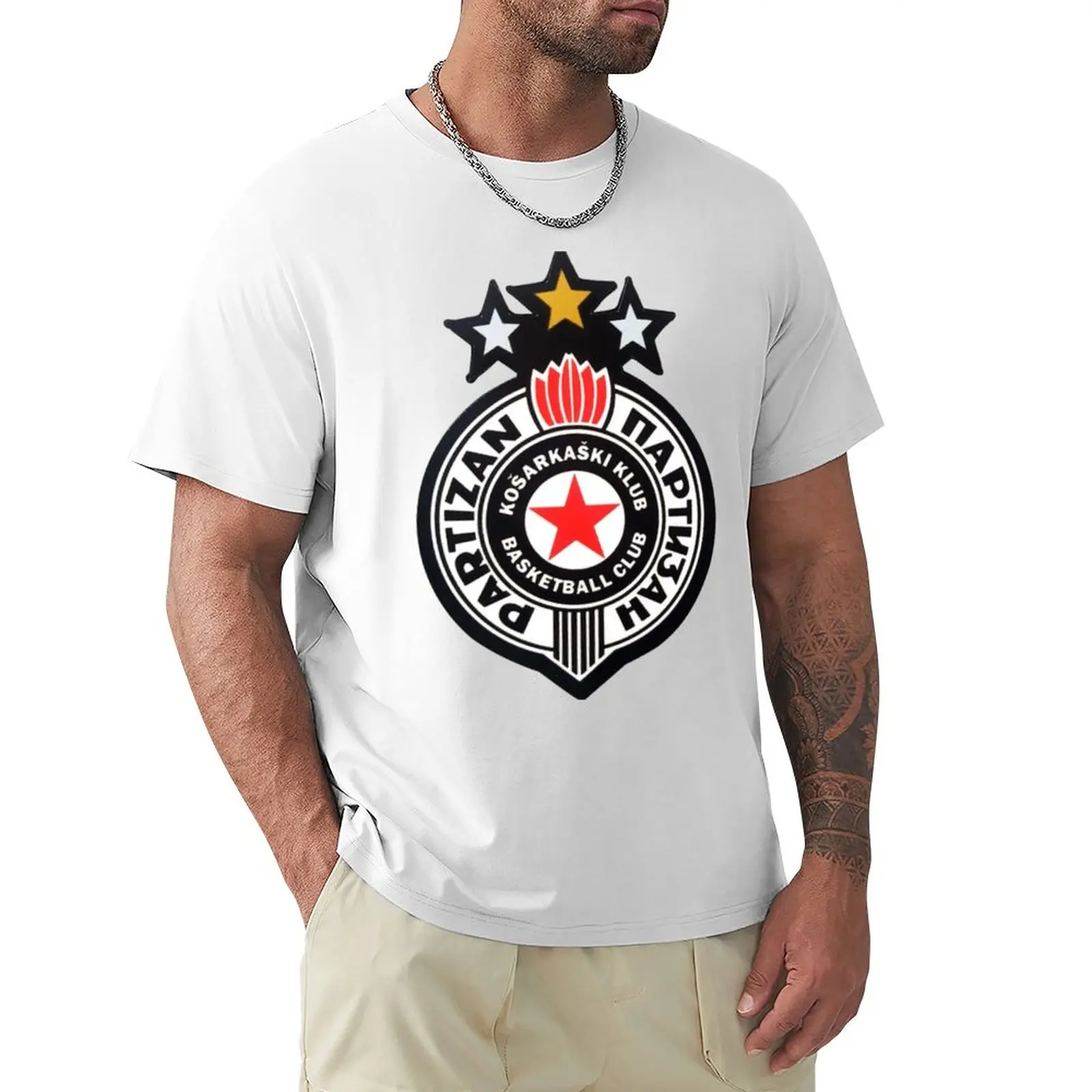 Basketball Club PARTIZAN BELGRADE - KK PARTIZAN - PARTIZAN T-Shirt quick drying t-shirt korean fashion Men's t-shirt