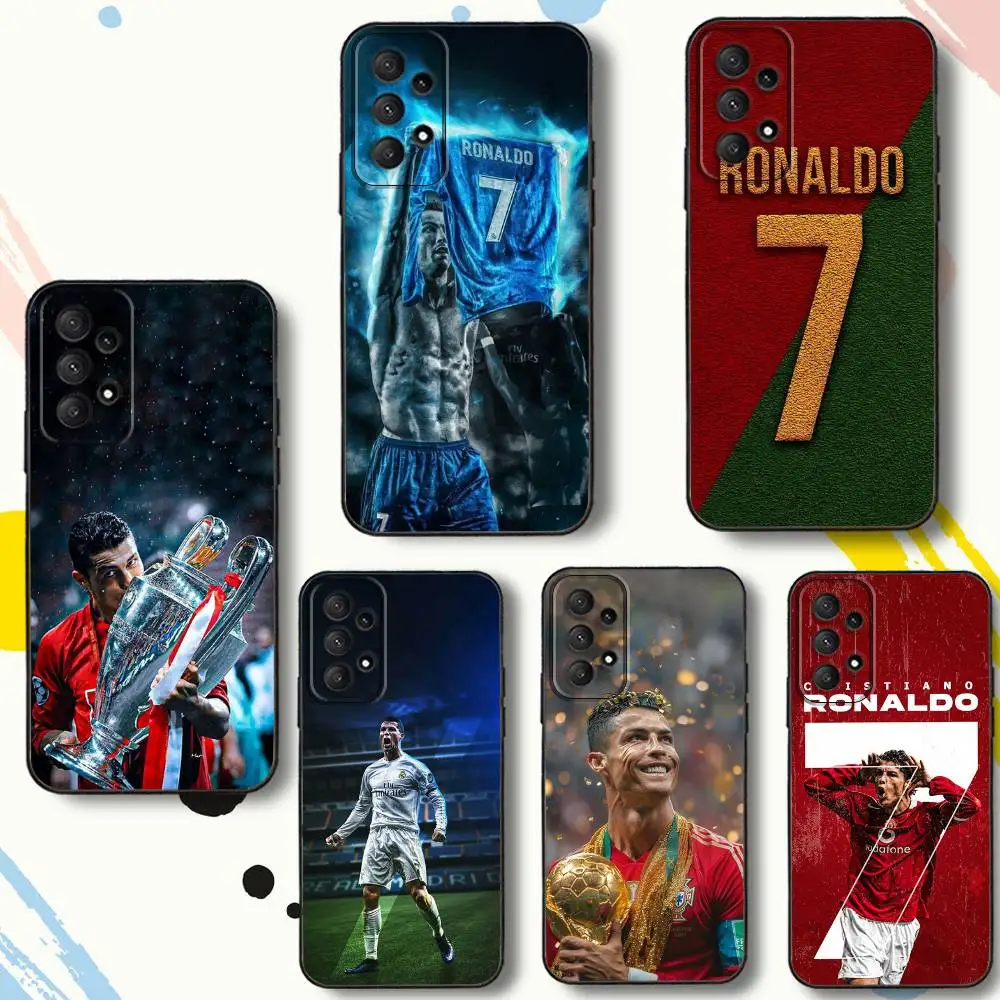 

C-CR7S Football R-Ronaldo-ES Phone Case For Samsung Galaxy A 80,72,73,91,53,22,51,52,5G,Plus,J,Note Soft Black Cover