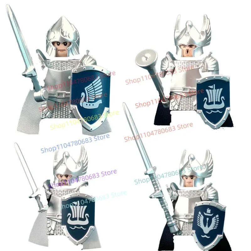 

MOC Building Blocks Knight Soldier Mini Figure with Sword and Shield Accessories Model Collectible Display Toy Gift