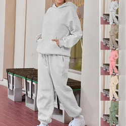 Womens 2 Piece Outfits Lounge Hoodie Sweatsuit Sets Oversized Sweatshirt Baggy Fall Fashion Sweatpants with Pockets