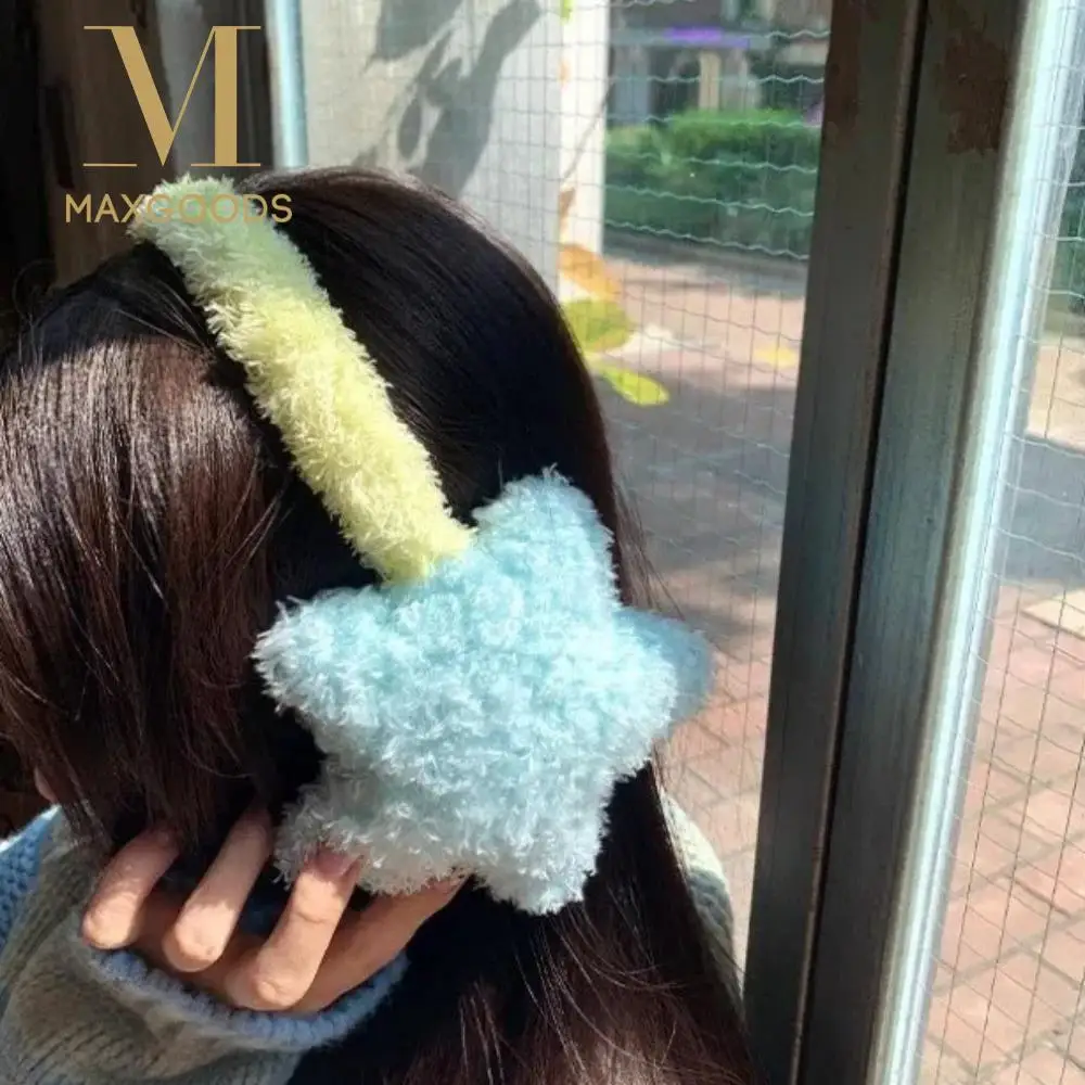 

Модные плюшевые наушники Y2K Star, защита ушей, защита от холода, пушистые наушники со звездой, сохраняющие тепло, сумка для ушей