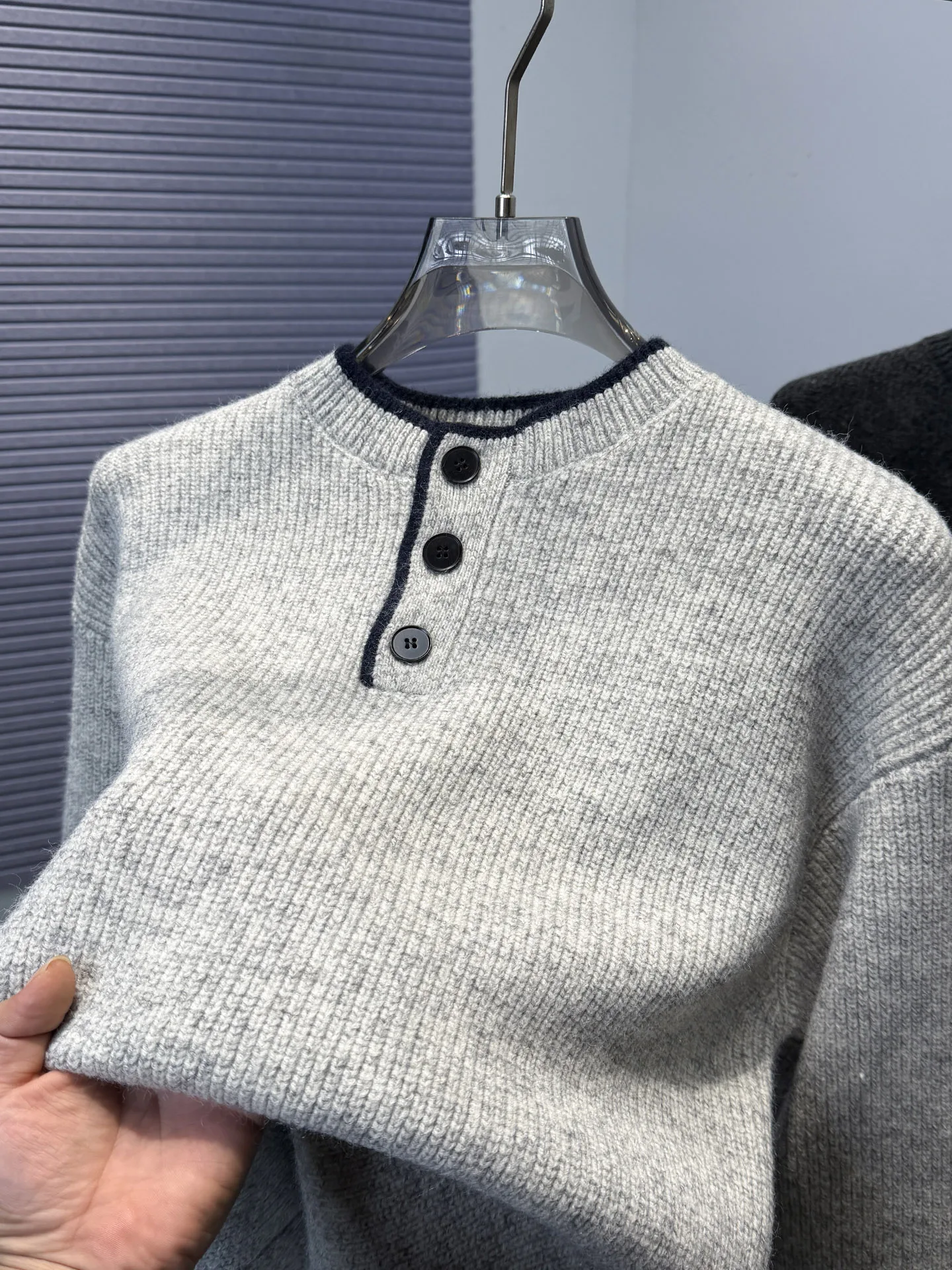 

Корейский утепленный вязаный свитер оверсайз для мужчин, осенне-зимняя новинка, свитер Ciwalk с длинными рукавами на пуговицах с круглым вырезом