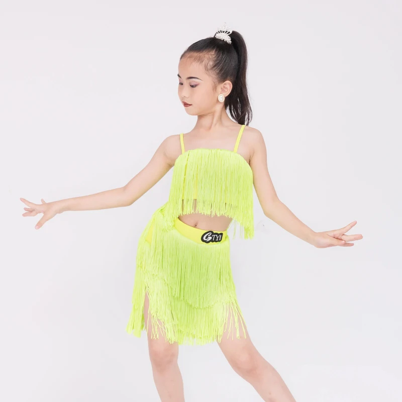 

girl Diamond Tassel Latin Dance Dress Professional Competition Suit Adult Children High-end Custom Stage Costume Tango Costume
