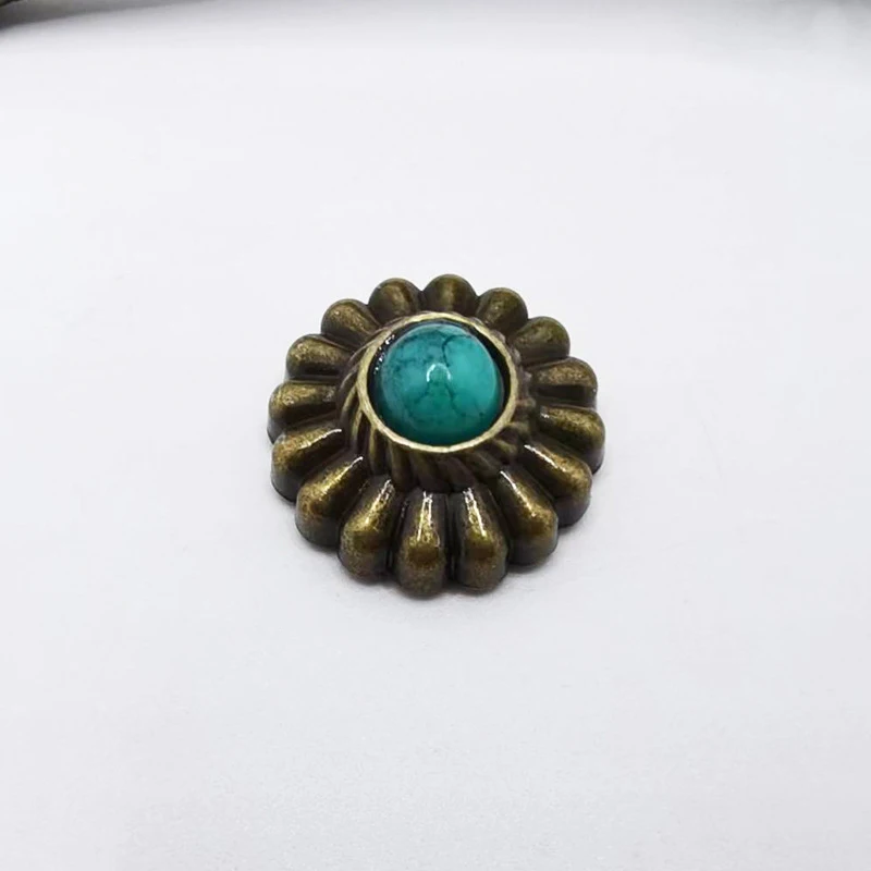 10 Stück Retro-Blumennieten, Chrysanthemen-Abzeichen, dekorative Metallknöpfe mit Schraubverschluss, Schnallen für DIY-Taschen und Kleidungszubehör – Detail 15