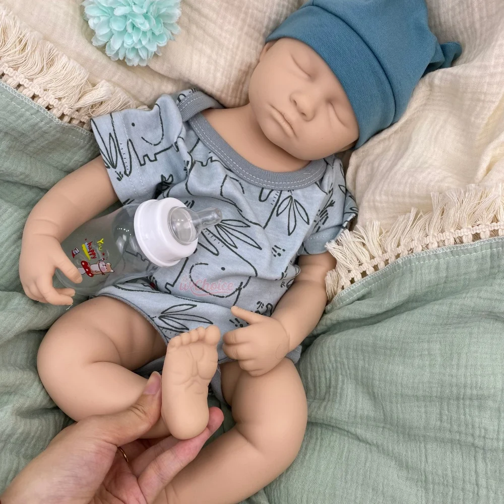 Full Body Soft 50cm Silicone Reborn Girl Realistic Unpainted Washable Newborn Photography Auxiliary Prop Doll