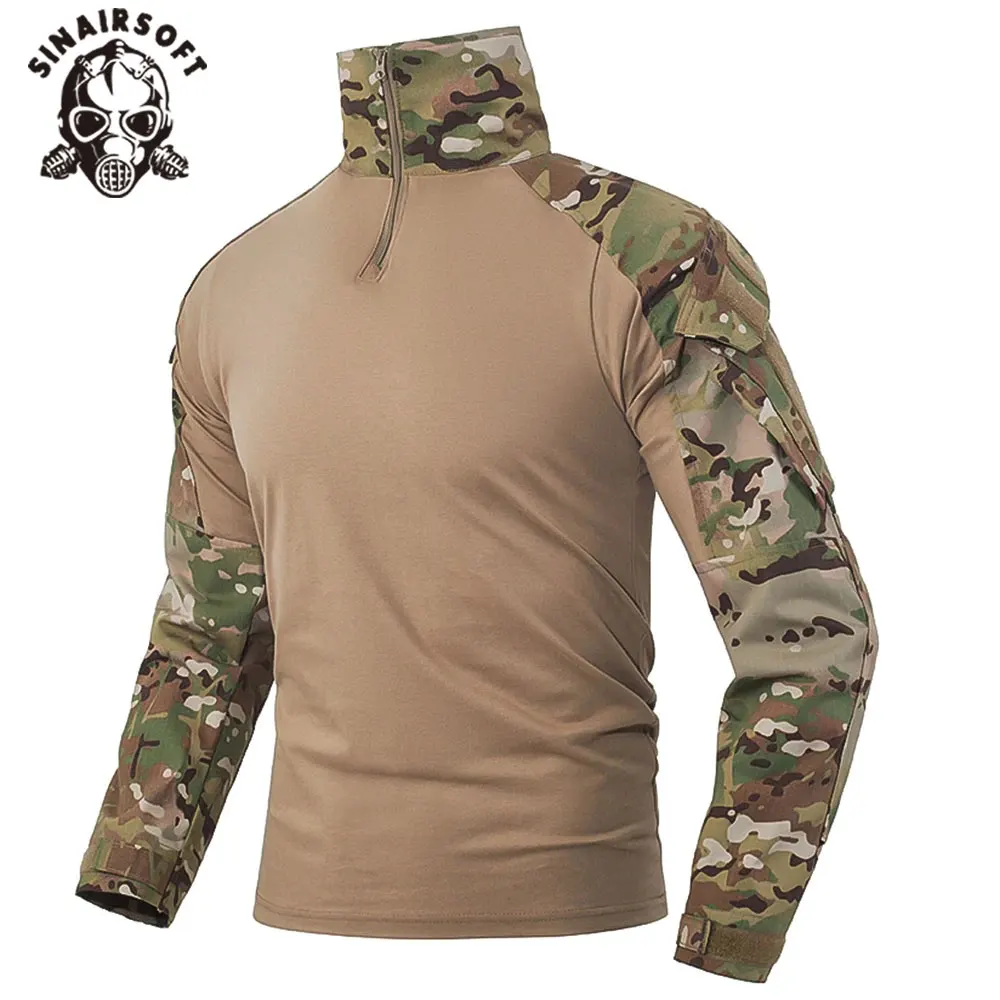 SINAIRSOFT Tactical G3 Combat Men Shirt Mens T-shirt Outdoor Gen3 Shirt Airsoft Hunting Training Soldiers Long Sleeve