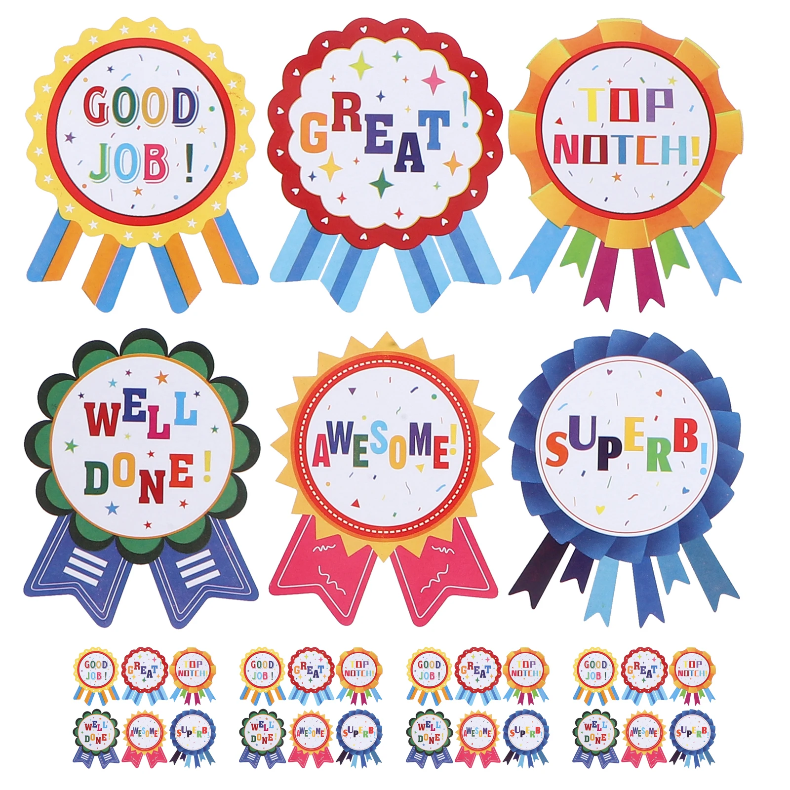 

100 Pcs Medal Reward Stickers Inspirational Kids Badge Labels Great Job Classroom Supplies Motivational Teacher Stickers