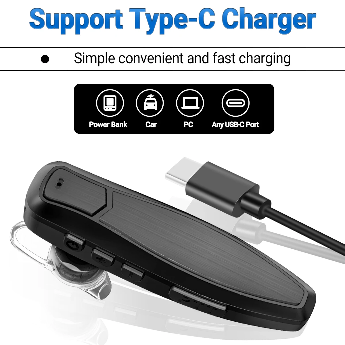 ABBREE auriculares inalámbricos Bluetooth PTT auricular manos libres con para Baofeng UV 5R 82 21 13 17 888S Quansheng UV K5 (8) 5R Plus K6