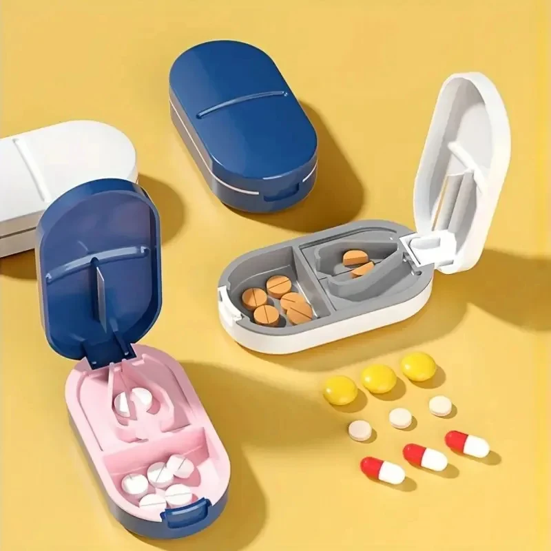 1/2/3/4pcs Pill Cutter Portable Pill Splitter With Stainless Steel Blade For Cutting Large Pills Tablet In Half For Travel Use