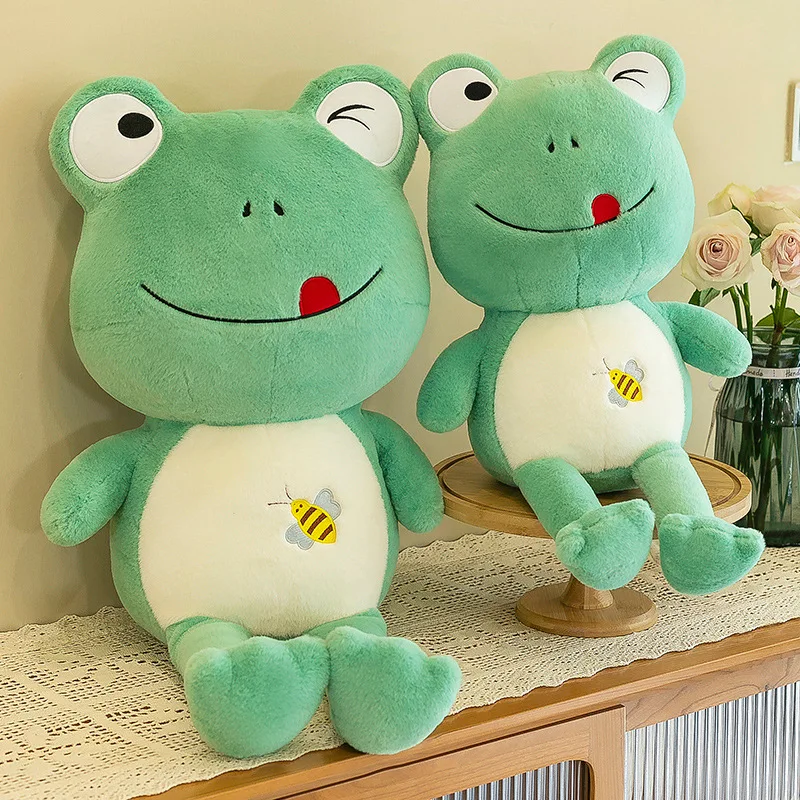 Grenouille en peluche mignonne pour fille, oreiller en forme d'animaux, beau cadeau délicat pour petit ami ou petite amie