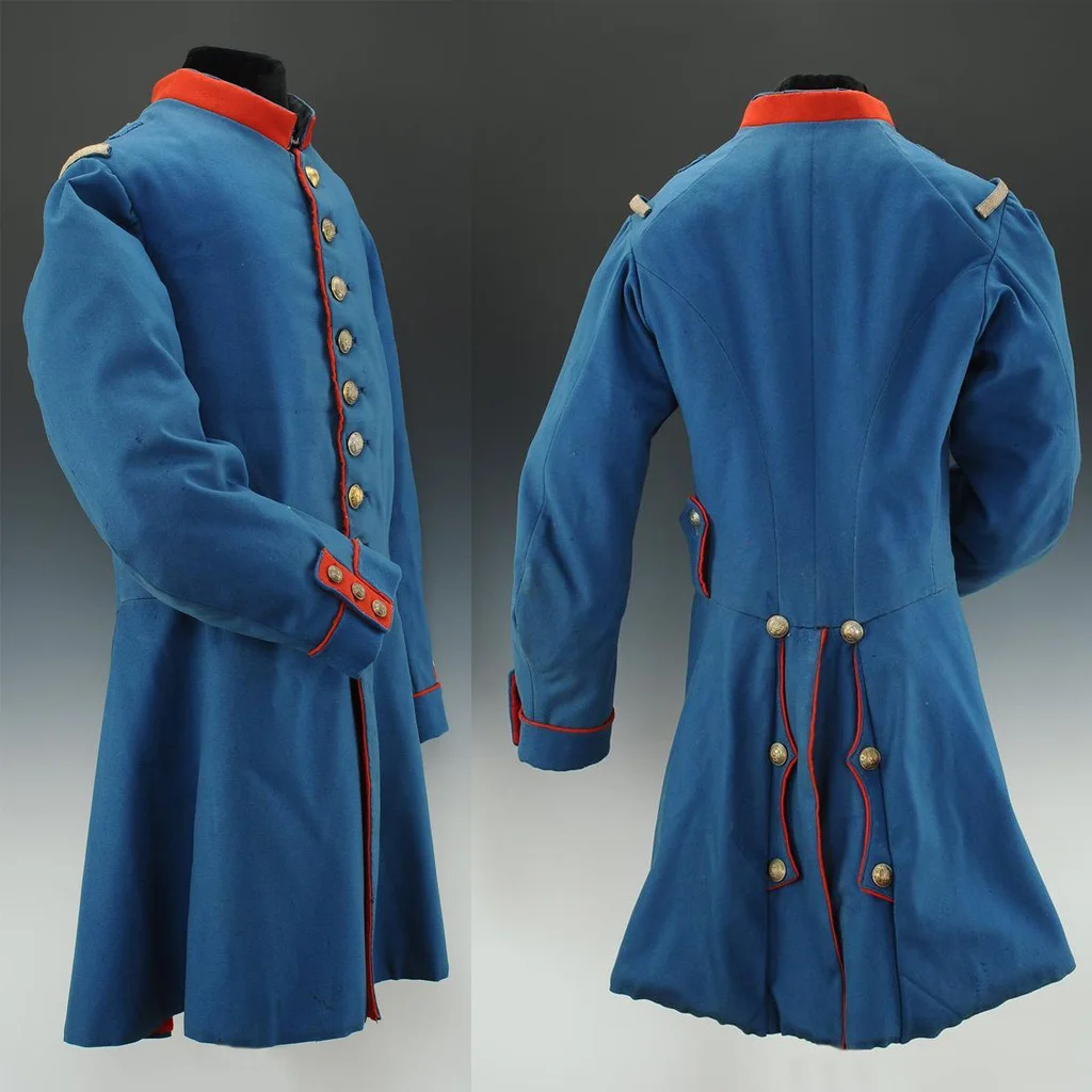 XVIII-wieczni dorośli mężczyźni kawalerii wojskowej sukienka Cosplay oficerowie huzarów wojskowych kostium niebieska kurtka wykonana na zamówienie