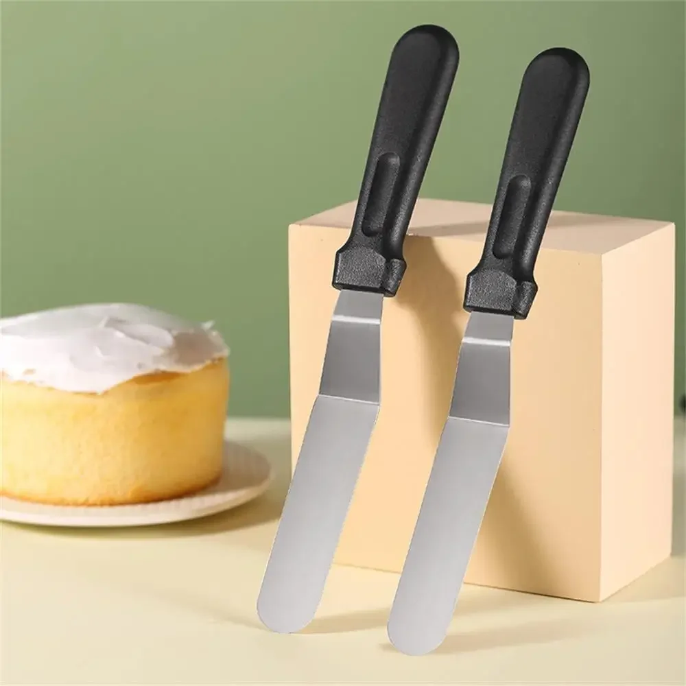 Stainless Steel Butter Cake Buttercream Knife Spatula Plastic Handle Baking Tool Spatula Minimalist Style Icing Spreader