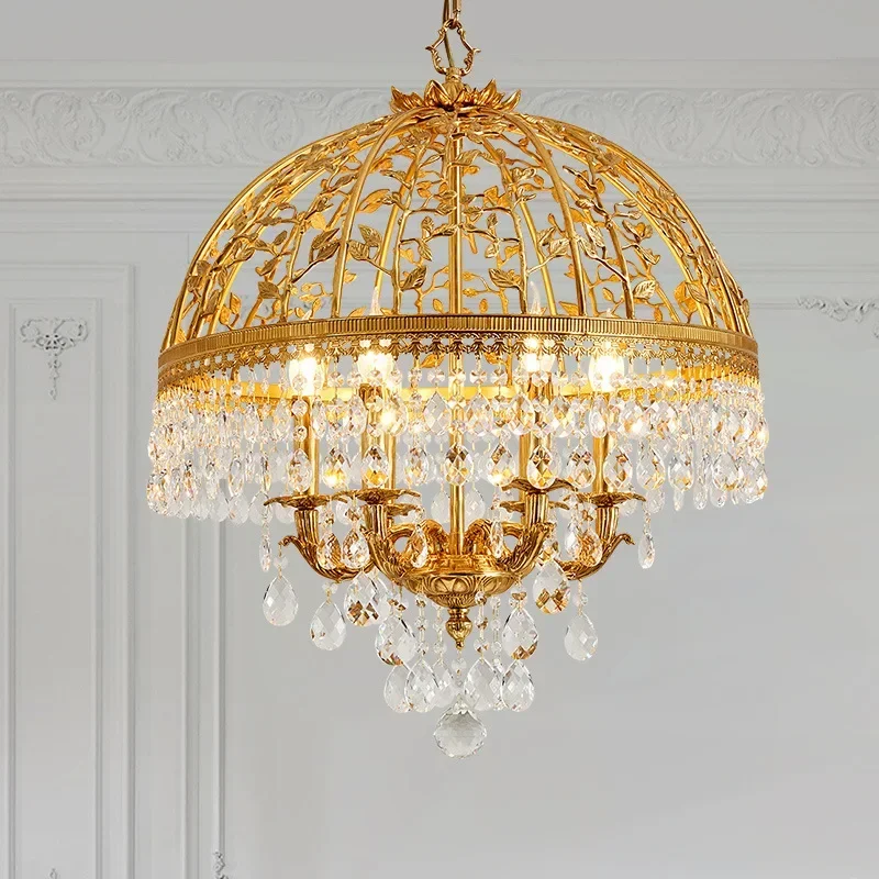 

GHJUYIOL YECTSKI French all copper chandelier, villa, restaurant, bedroom, bar, table lamp, non-standard engineering all copper