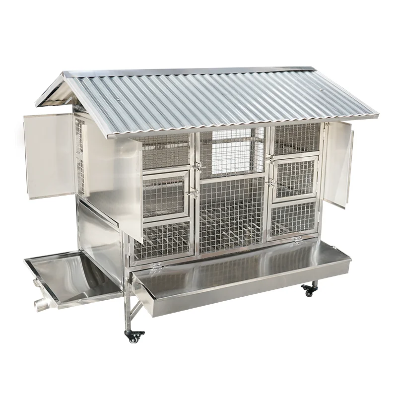 Large stainless steel chicken cage outdoor household with funnel toilet weatherproof automatic egg collection outdoor