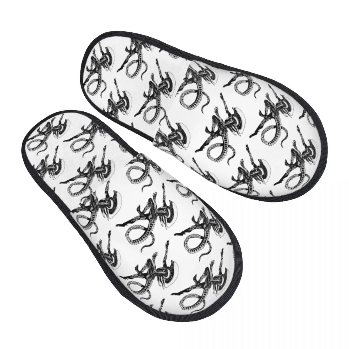 Custom Xenomorph Alien Movie Slippers Memory Foam Warm Soft Women House Slipper Bedroom Fluffy Shoes