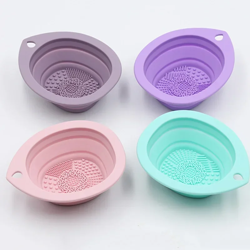 Nettoyeur de brosse de maquillage en Silicone, 1 pièce, brosse cosmétique pliante, bol de nettoyage, bouffée de poudre, éponge de beauté, tapis de lavage, brosses, tampon à récurer