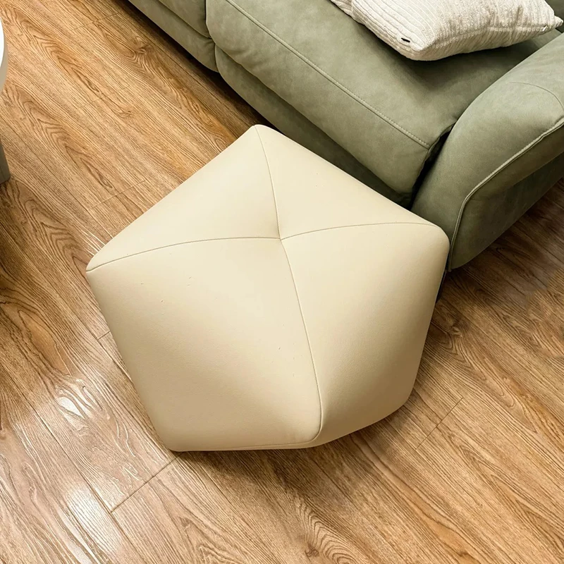 Leather Octagonal Stools,Living Room Sofa Stool,Creative Shoe Changing Stool,Footstool,Leisure Soft Pack Seats,Nordic Furniture