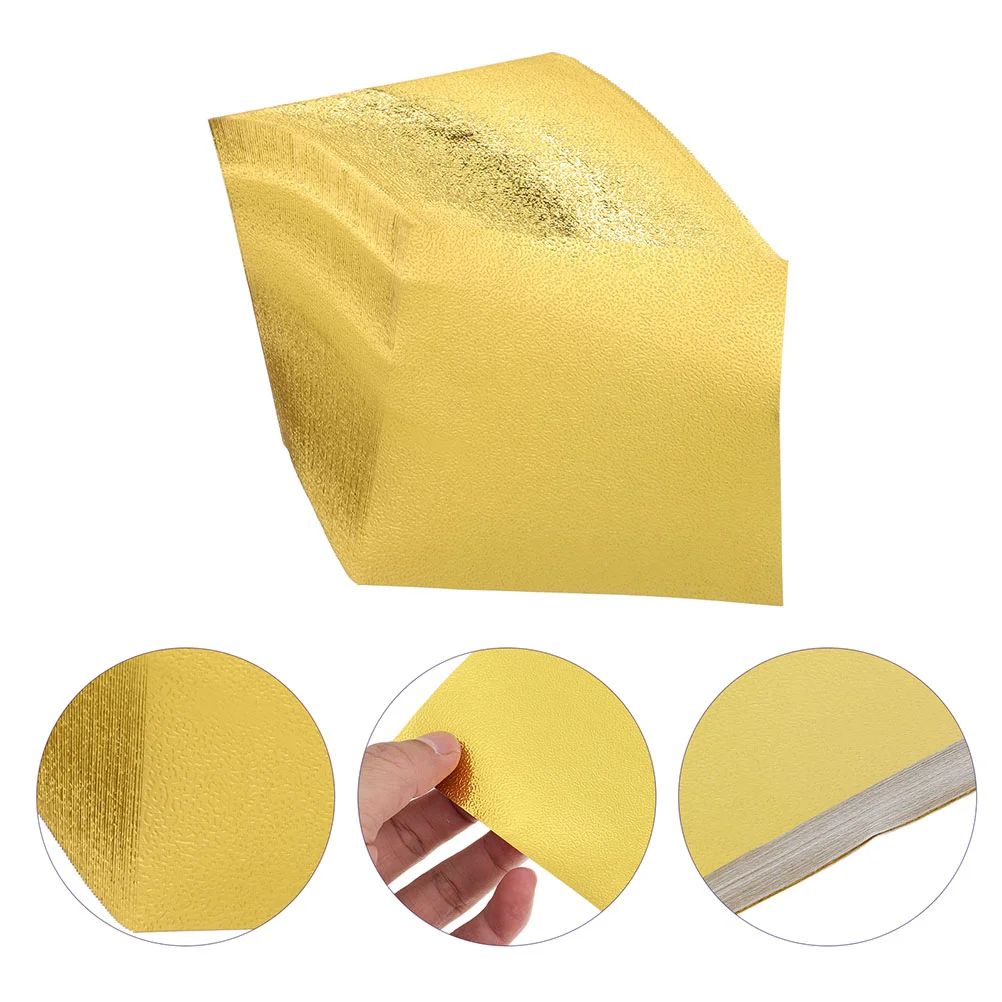 100 Sheets Golden igami Paper Single Sided Shiny Coating Decorative Fold Craft Premium Material Not Easy Tear Suitable Beginners