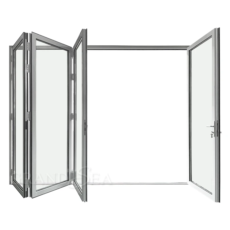 Factory Supply Exterior Aluminum Folding Door Soundproof Aluminium Folding Patio Doors Frame Folding Door