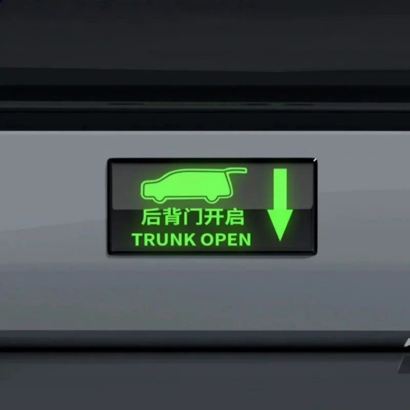 Fit for Zeekr 9X 2026 Car Trunk Tailgate Button Switch Prompt Sticker Reflective Luminous Warning Sticker Auto Exterior Parts