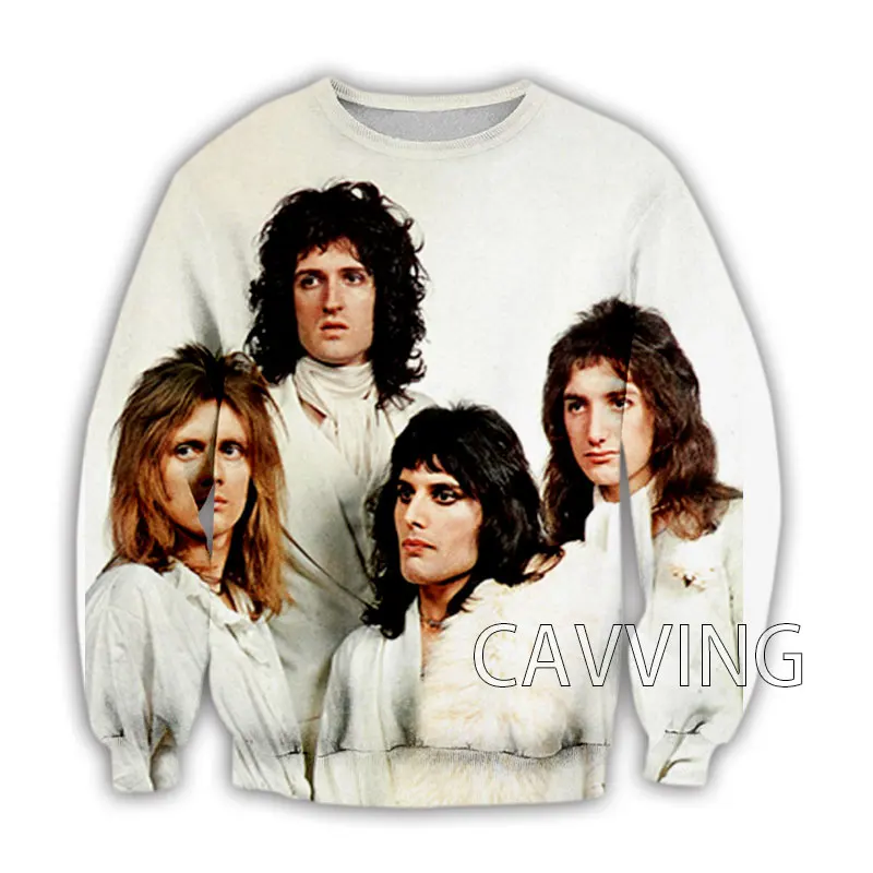 

CAVVING 3D Printed Queen Rock Band Crewneck Sweatshirts Harajuku Styles Tops Long Sleeve Sweatshirts for Men/women