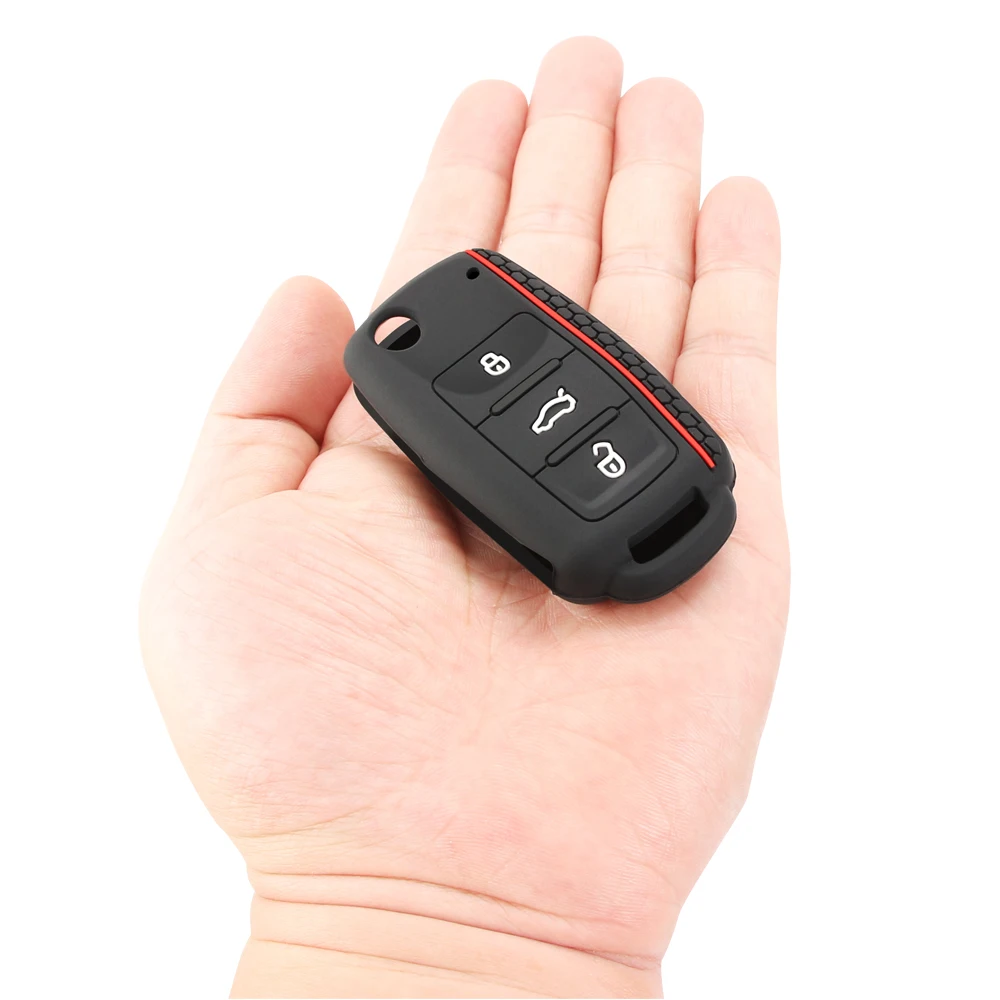 Silicone Car Key Case Keys Full Cover Protection Shell Bag for VW Volkswagen Polo Tiguan Passat Golf Jetta Lavida Skoda Octavia