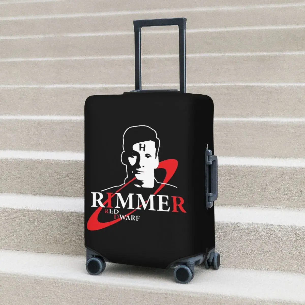 アーノルド・リマー レッドドワーフ スメッグヘッド ロゴ スーツケースカバー 保護弾性旅行荷物プロテクターカバー 18-32インチ用