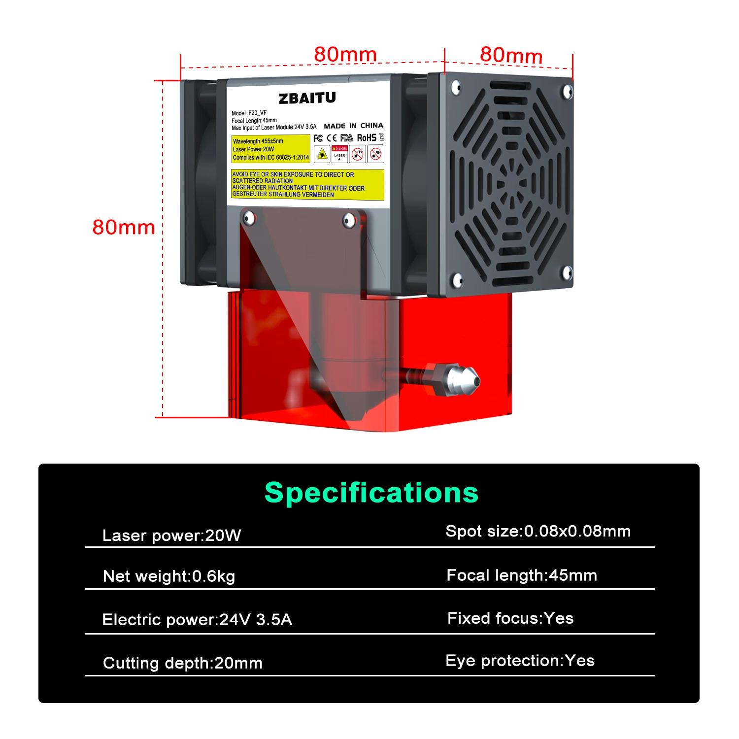 20W Laser Engraver, 80x80CM M81 Extend 4 Diodes Laser Cutter, Air Assisted 130W CNC WIFI Engraving Machine Wood Carving Tools