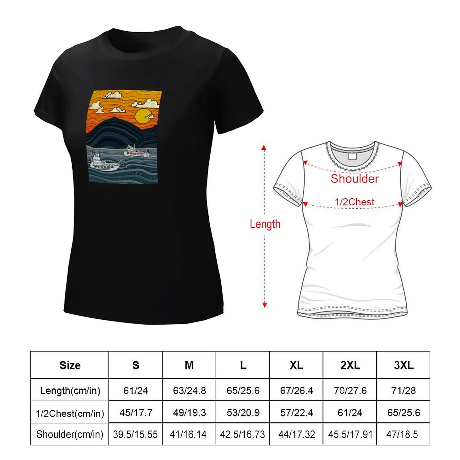 Commercial Fishing T-Shirt Blouse blacks sublime shirts graphic tees summer blouses woman 2024