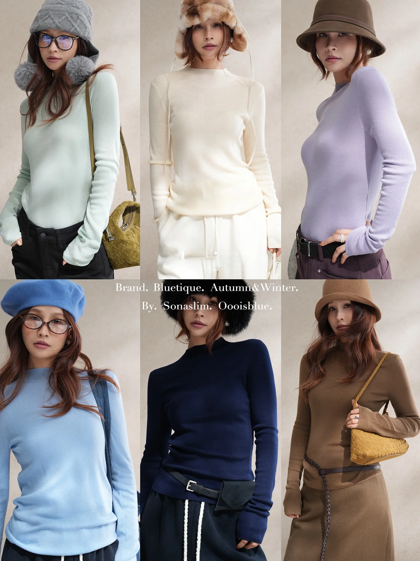 

BLUETIQUE Color Ptte Ультратонкий облегающий топ из тонкой шерсти с ультратонкой вязкой, женский трикотажный лонгслив