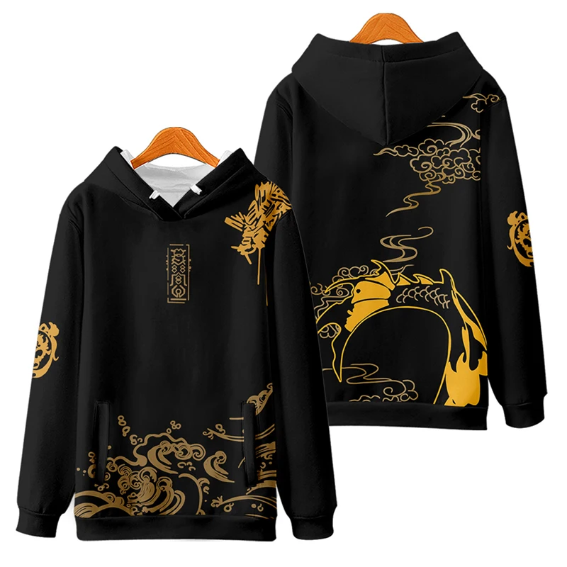 

Anime Koi Fish Cos Hoodie Chinese Style Trendy Carp Dragon Zipper Jacket 3D Good Luck Clothes Men