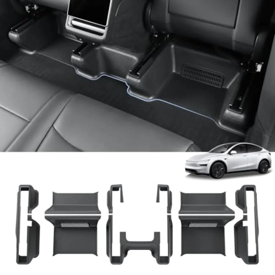 CS Seat Slide Rail Pad Cover and Under Seat Floor Mat for Model Y Juniper 2025 2026 Standard and Premium and Performance Seat T