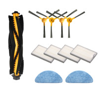 Replacement HEPA Filter Screen/ Roller Brush/ Side Brush/ Mop Cloth Rags 11pcs-Kits For Robot Vacuum 800T 820S Accessories