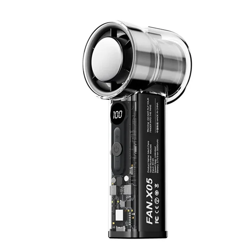 100 التروس AI التبريد فائق التوصيل معلقة الرقبة في الهواء الطلق للطي سطح المكتب مروحة صغيرة باليد للطي مروحة تربو قوية #2